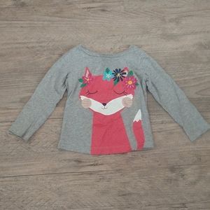 Carter's flower fox long sleeve tee
